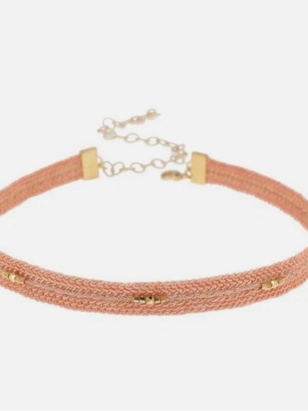 Chan Luu Peach Choker with Brushed Gold Accents Glowy Soft Summer Style